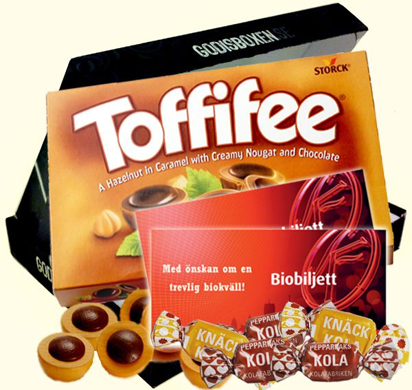 Skicka sötsaker i en godisbox